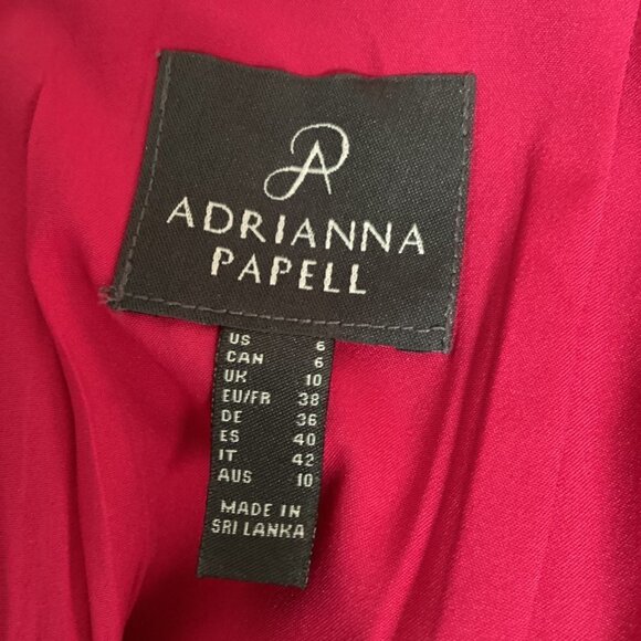 Adrianna Papell One Shoulder Dress Sz 6 Pink #196D - Picture 10 of 12